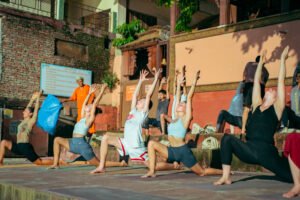 Advanced yoga poses performed by experienced yogis